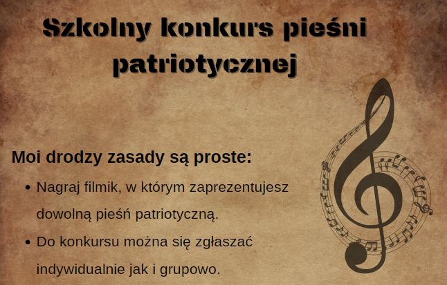 Zdjęcie do aktualności: Szkolny konkurs piosenki patriotycznej